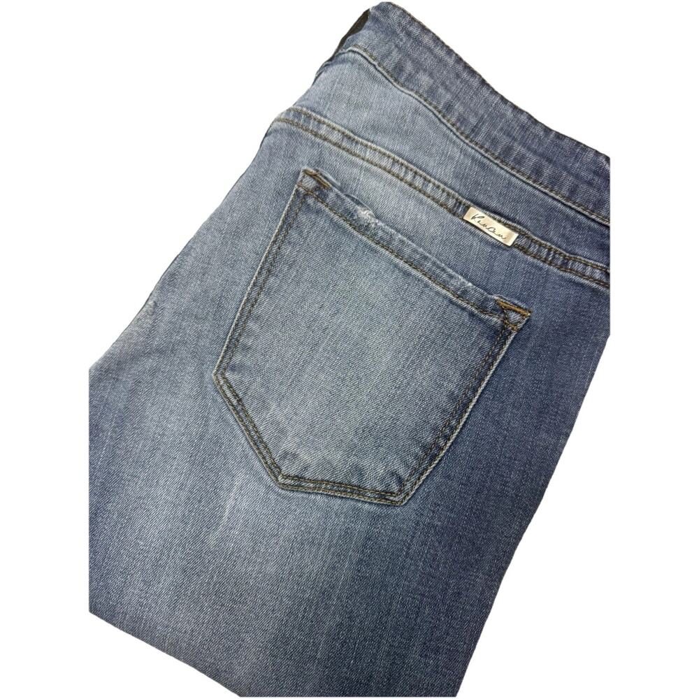 KanKan LA Skinny Jeans Women's Size 11/29 Cropped Ankle Blue Distressed GUC Flaw